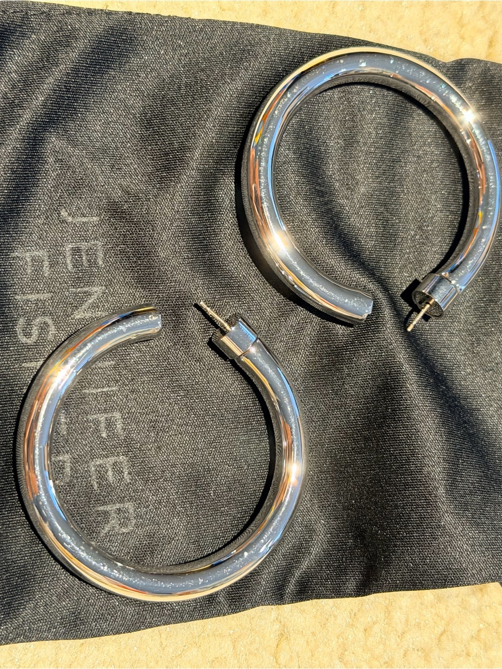 Jennifer Fisher Silver Hoop Earrings - Chunky Polished Hoops - Never been worn